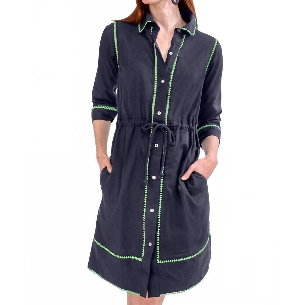 NEW GRETCHEN SCOTT glance my way dress in navy